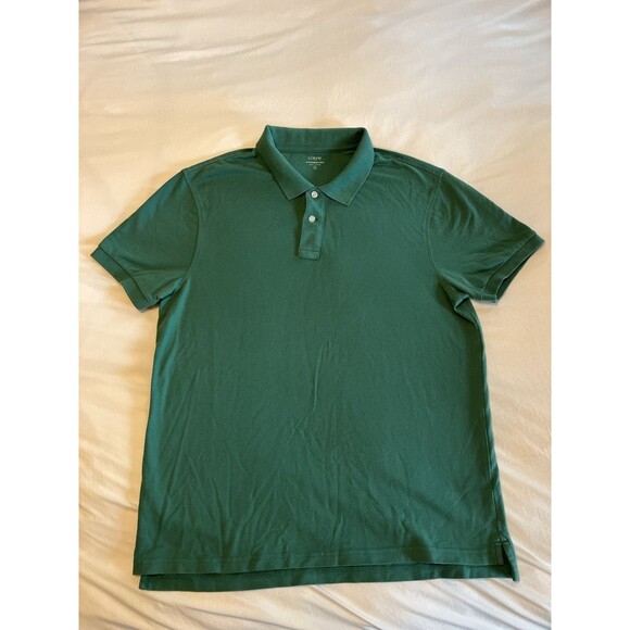 J.CREW Other - J Crew Factory Men's Flex Pique Polo Untucked Green Short Sleeve Size Large